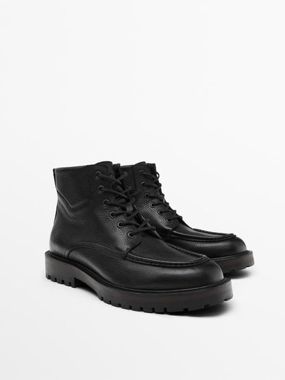 Tumbled moc toe boots