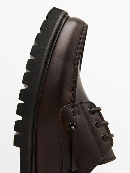 Nappa loafers with track sole