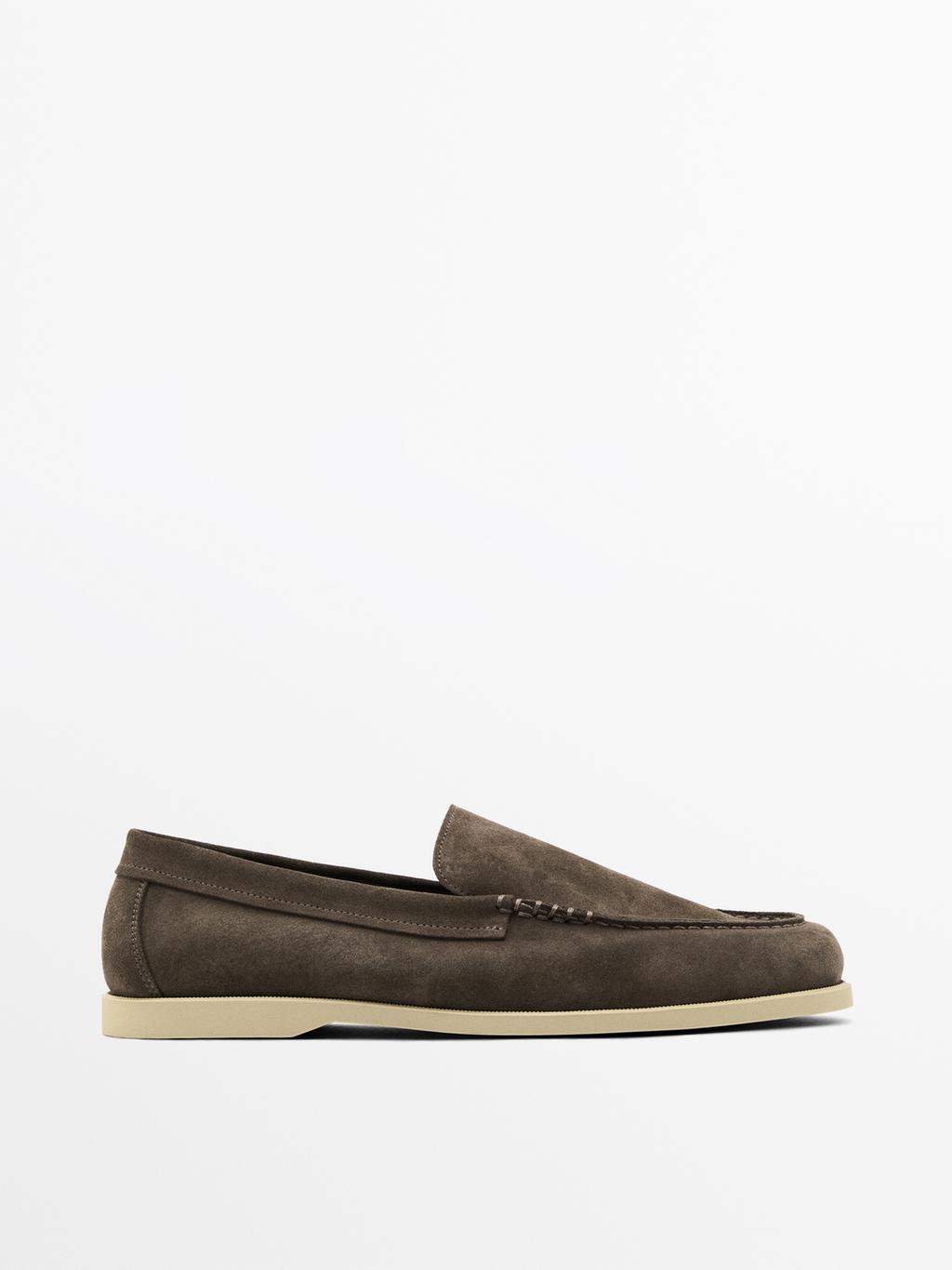Soft split suede loafers