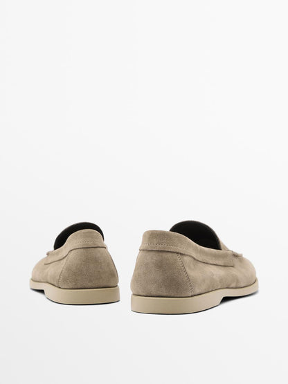 Soft split suede loafers