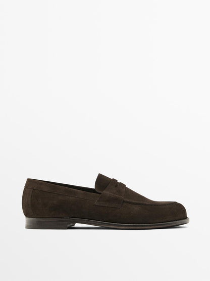 Split leather loafers