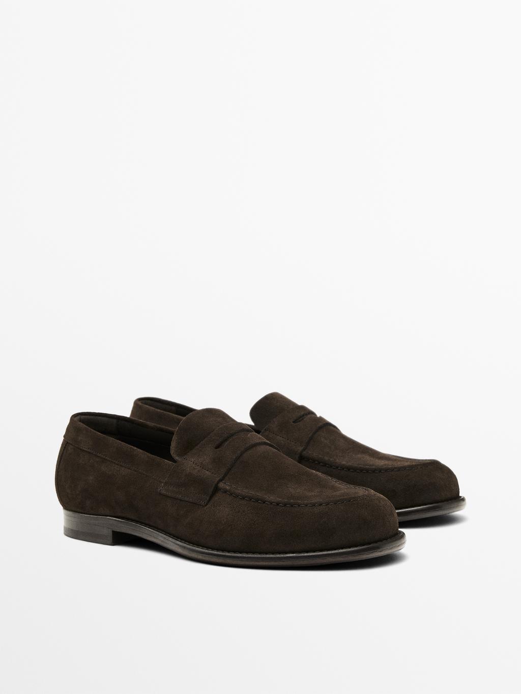 Split leather loafers