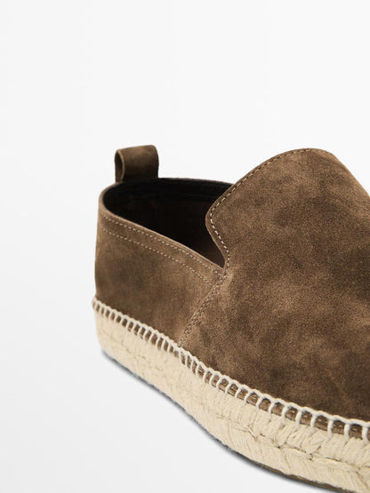 Split suede espadrilles